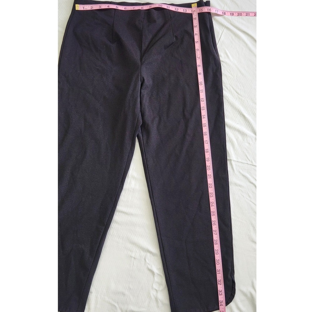 Ming Wang Black Side Zip Cropped Knit Pants Tulip Hem Size M - Picture 2 of 6